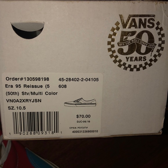 50th Anniversary multi color Vans - Picture 5 of 5